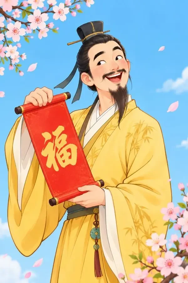 精品短剧《一觉穿越成状元》封面海报，穿越奇缘题材