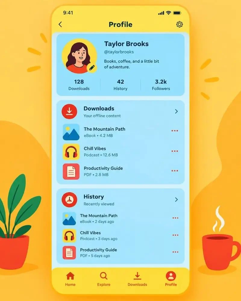 精品短剧 APP 界面截图 精品短剧 APP 我的页面:缓存与观看记录